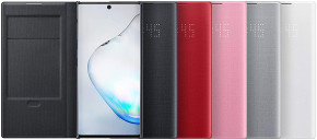 Кожен калъф тефтер LED VIEW COVER оригинален EF-NN970PREGWW за Samsung Galaxy Note 10 N970F червен 